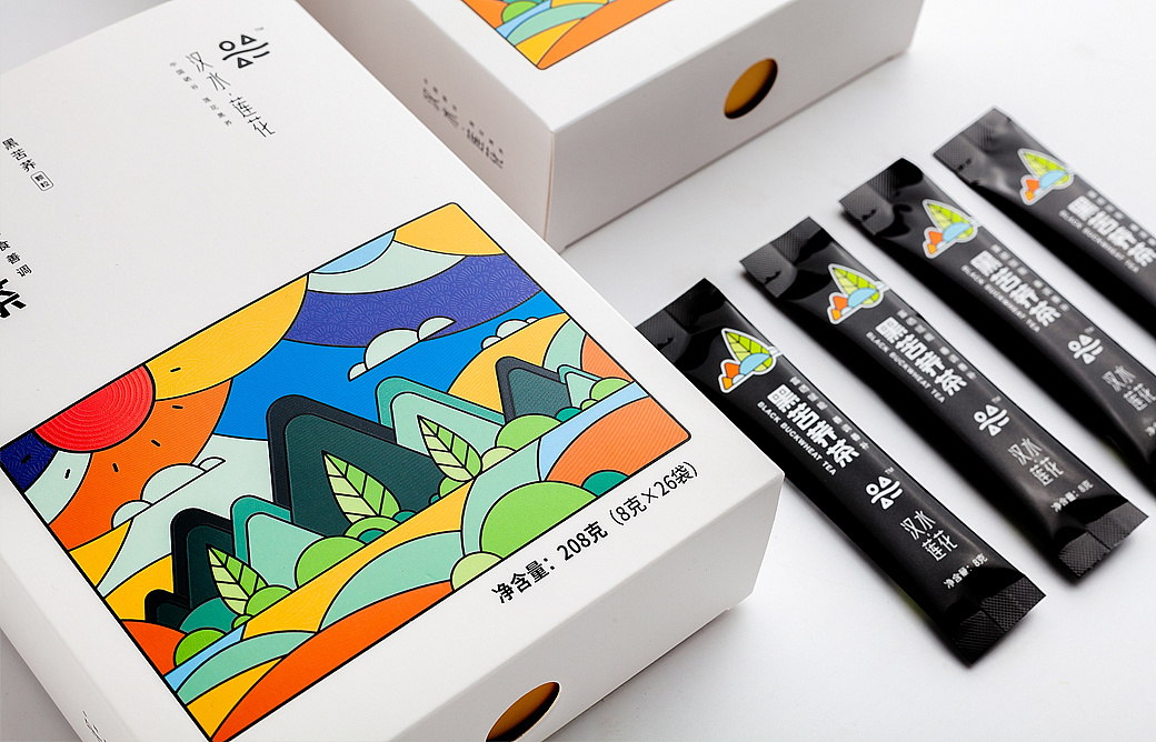 汉水·莲花 黑苦荞茶包装设计