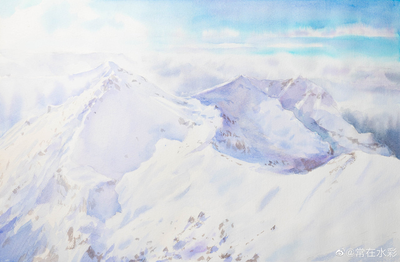 雪山风景画