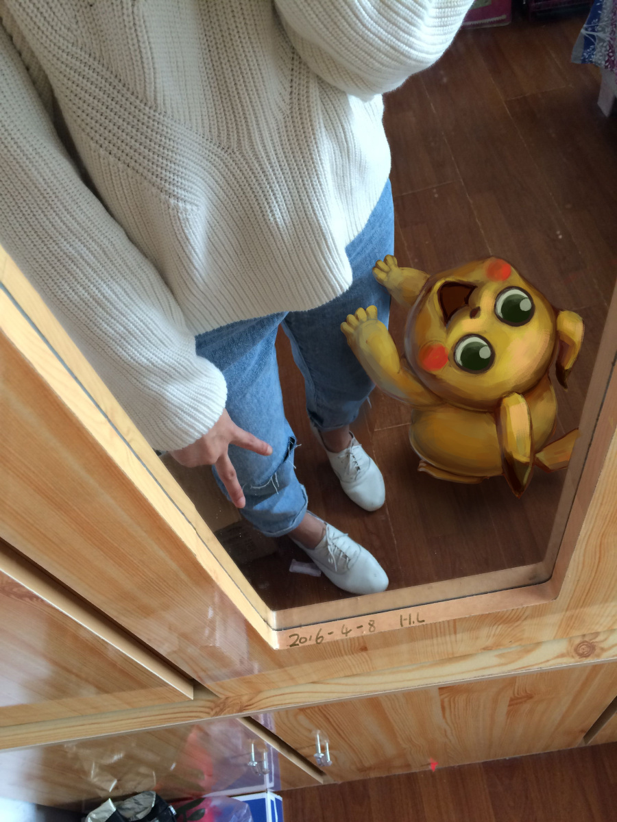 我和皮卡丘|其他绘画|插画|小狐狸小胡玲 - 原创