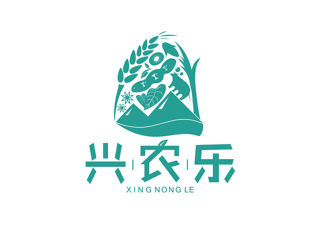 兴农乐有机农产品标志设计|平面|logo|骆驼与鱼