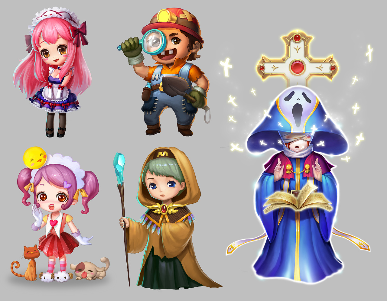 过去的一些原画,q萌的|插画|游戏原画|奶昔窝窝儿