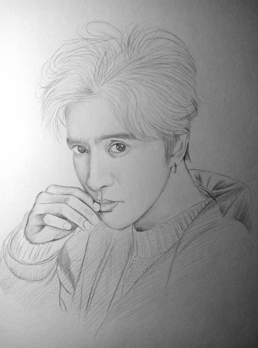 手绘薛之谦彩铅肖像|彩铅|纯艺术|曙光的画 - 原