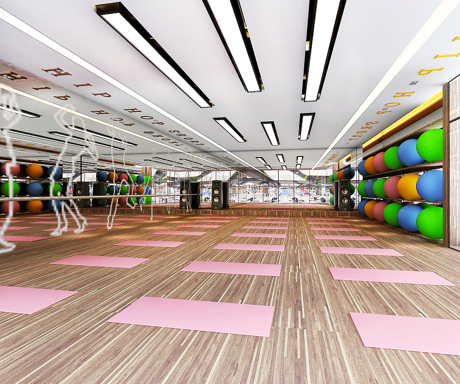石家庄2400平健身房装修设计效果图展示|室内
