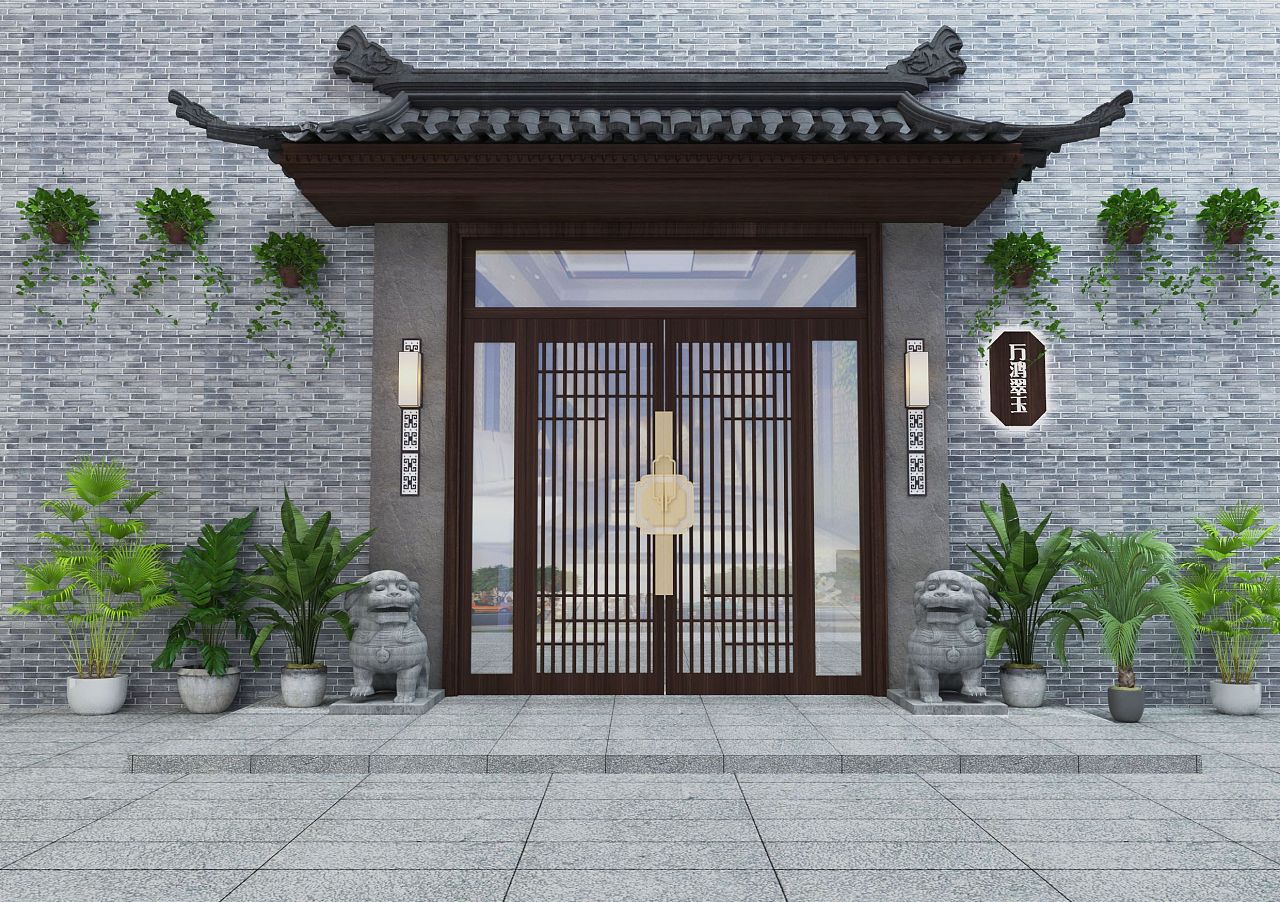佛山-翠宝园中式门头设计