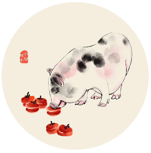 年猪|纯艺术|国画|林中小蜗 - 原创作品 - 站酷