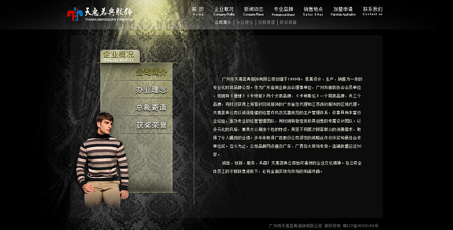 广州市天惠茗典服饰有限公司|网页设计|UI|幻城