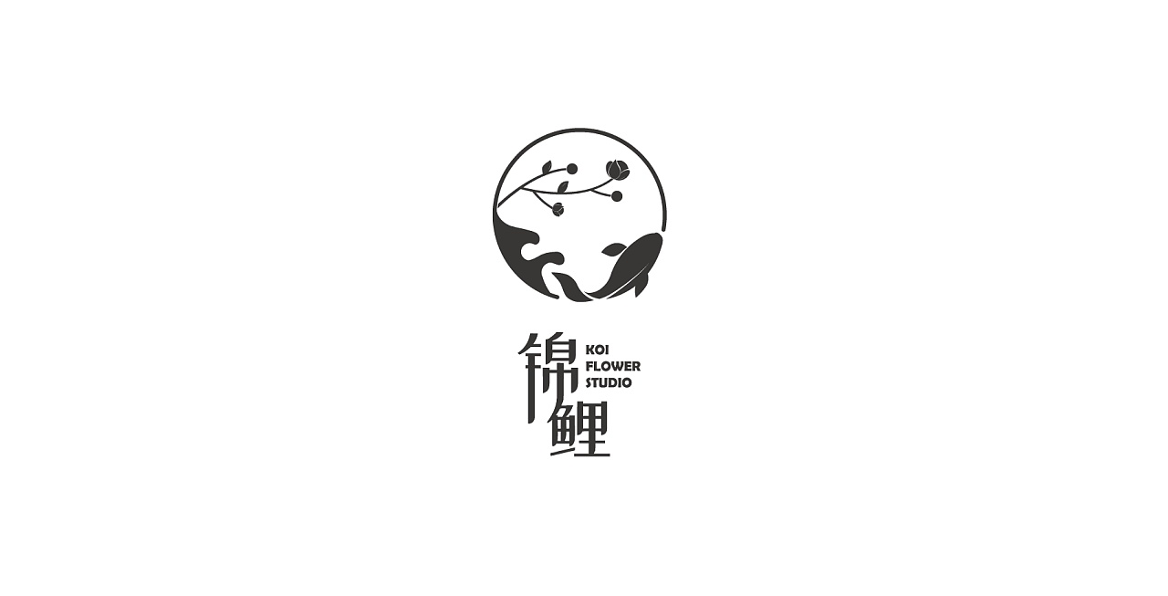 花店logo设计,锦鲤花艺