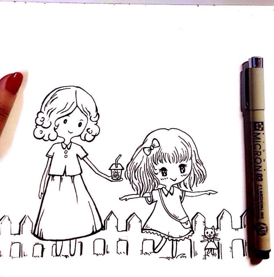 我和妈妈的故事|绘画习作|插画|猫丑丑 - 原创设