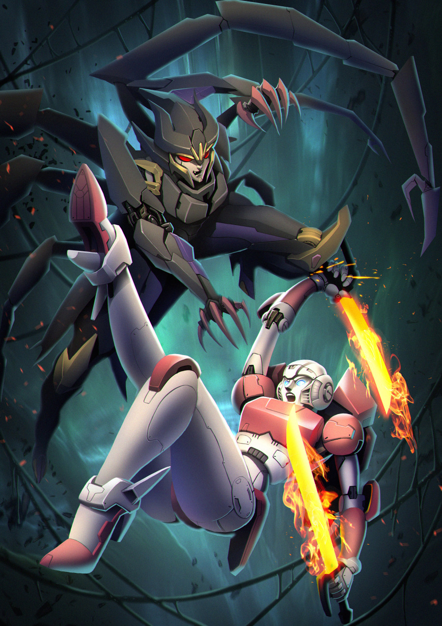 蜘蛛女大战阿尔茜|商业插画|插画|子铭工作室 -