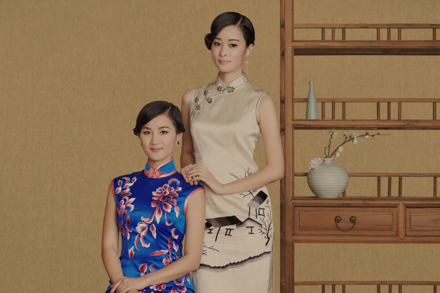 服装拍摄-某品牌旗袍礼服-中国风-新文人画摄影