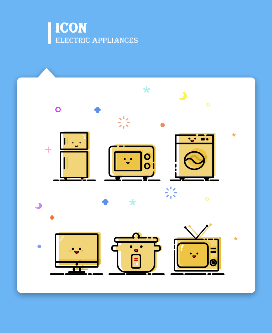萌萌哒家用电器|ui|图标|小纯子123 - 原创作品图片