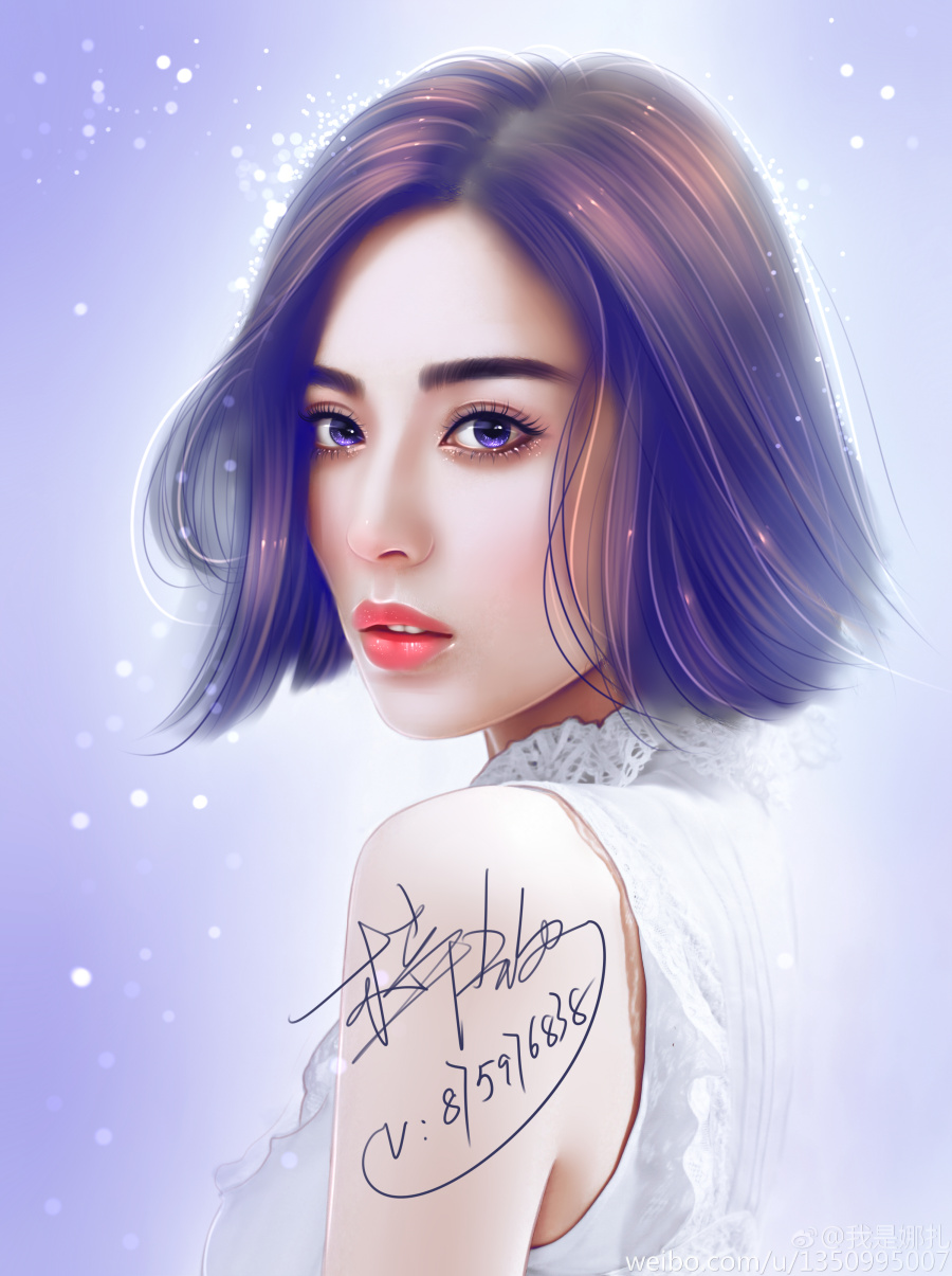 真人照片转手绘练习-古力娜扎(水晶风)|像素画