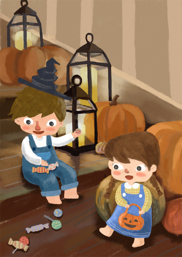 《jump jump》—halloween|插画|儿童插画|kay123