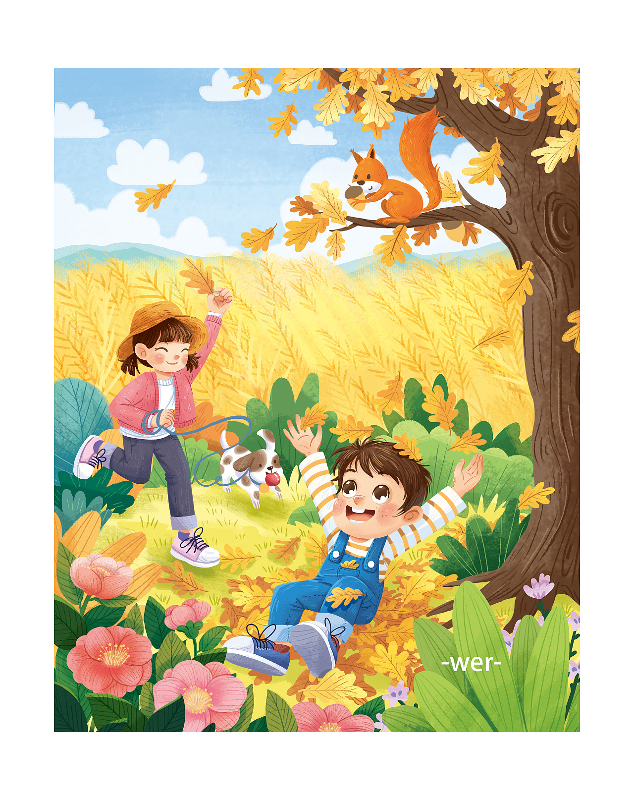 欢乐的秋天-儿童插画