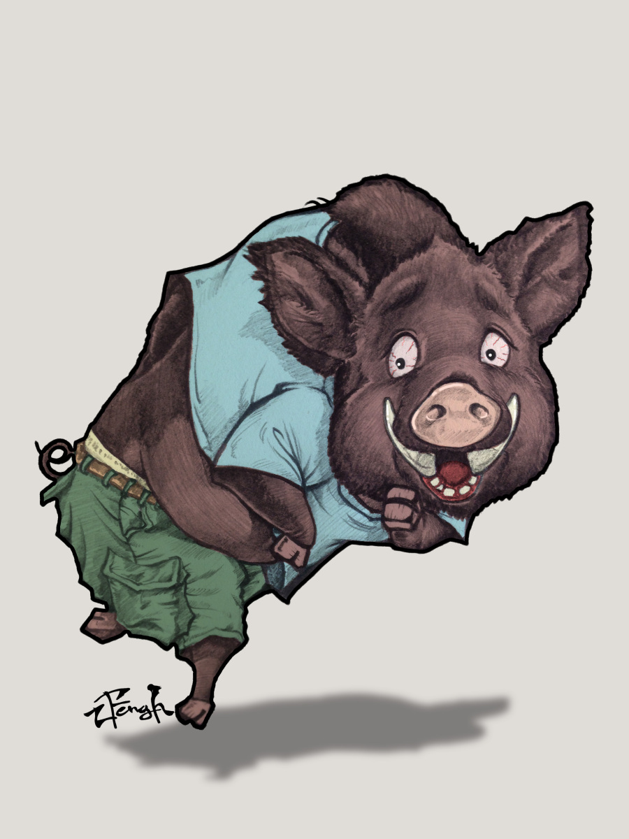 野猪|绘画习作|插画|上心创新 - 原创设计作品 - 