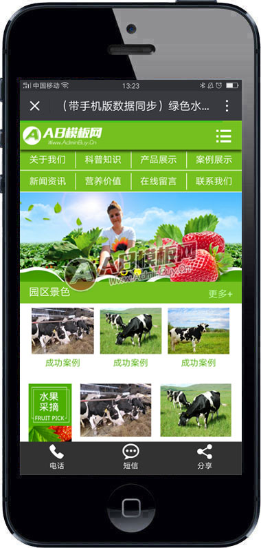 (带手机版数据同步)绿色水果蔬菜网站源码 农业