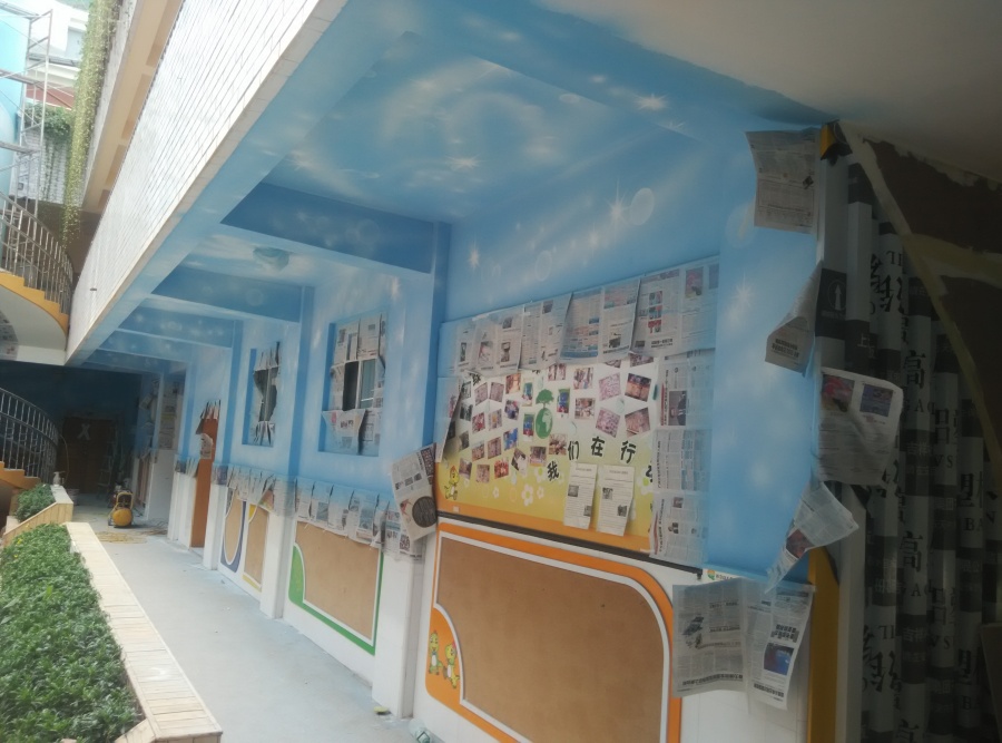 昆明西山区前卫幼儿园墙体彩绘手绘墙体壁画|