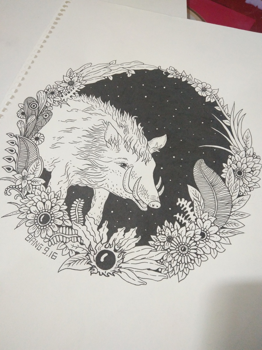 黑白插画--十二生肖|其他绘画|插画|X邦_BANG