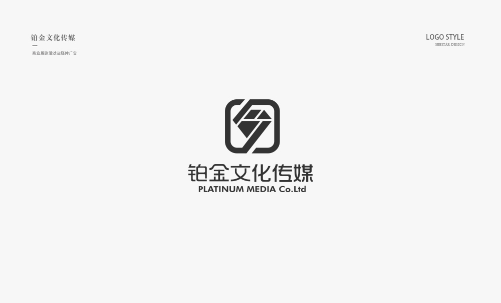 铂金文化传媒 公司logo设计及名片设计