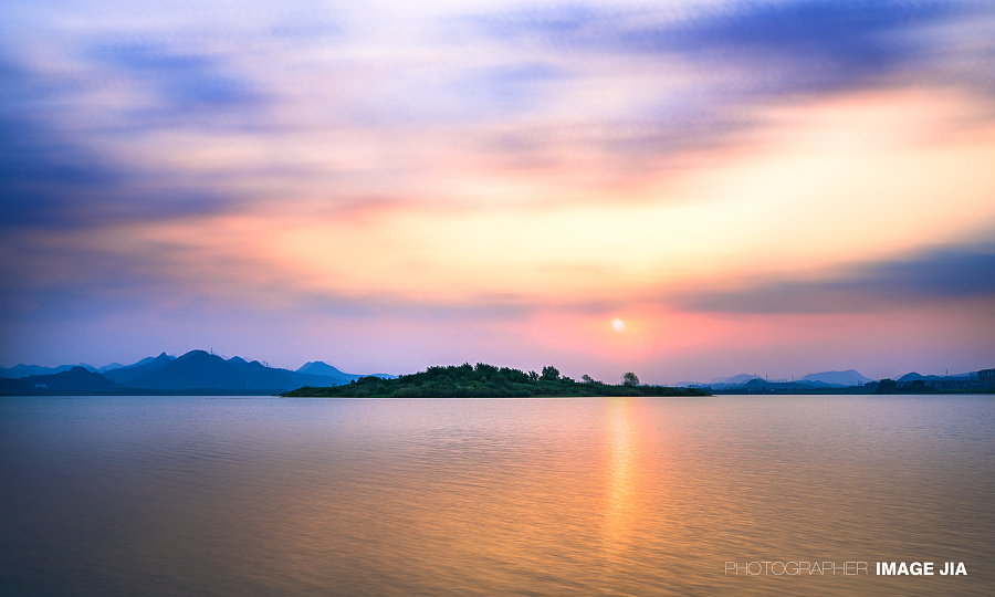 杭州 余杭 南湖 风光摄影 日落西山|风光|摄影|J