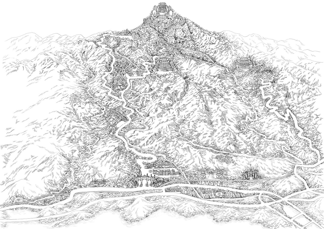 《大美武当》——武当山手绘地图图片