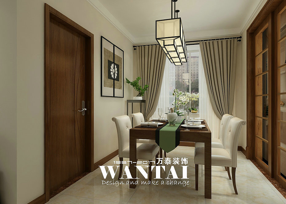 泰安苹果园136平简约新中式风格装修效果图案