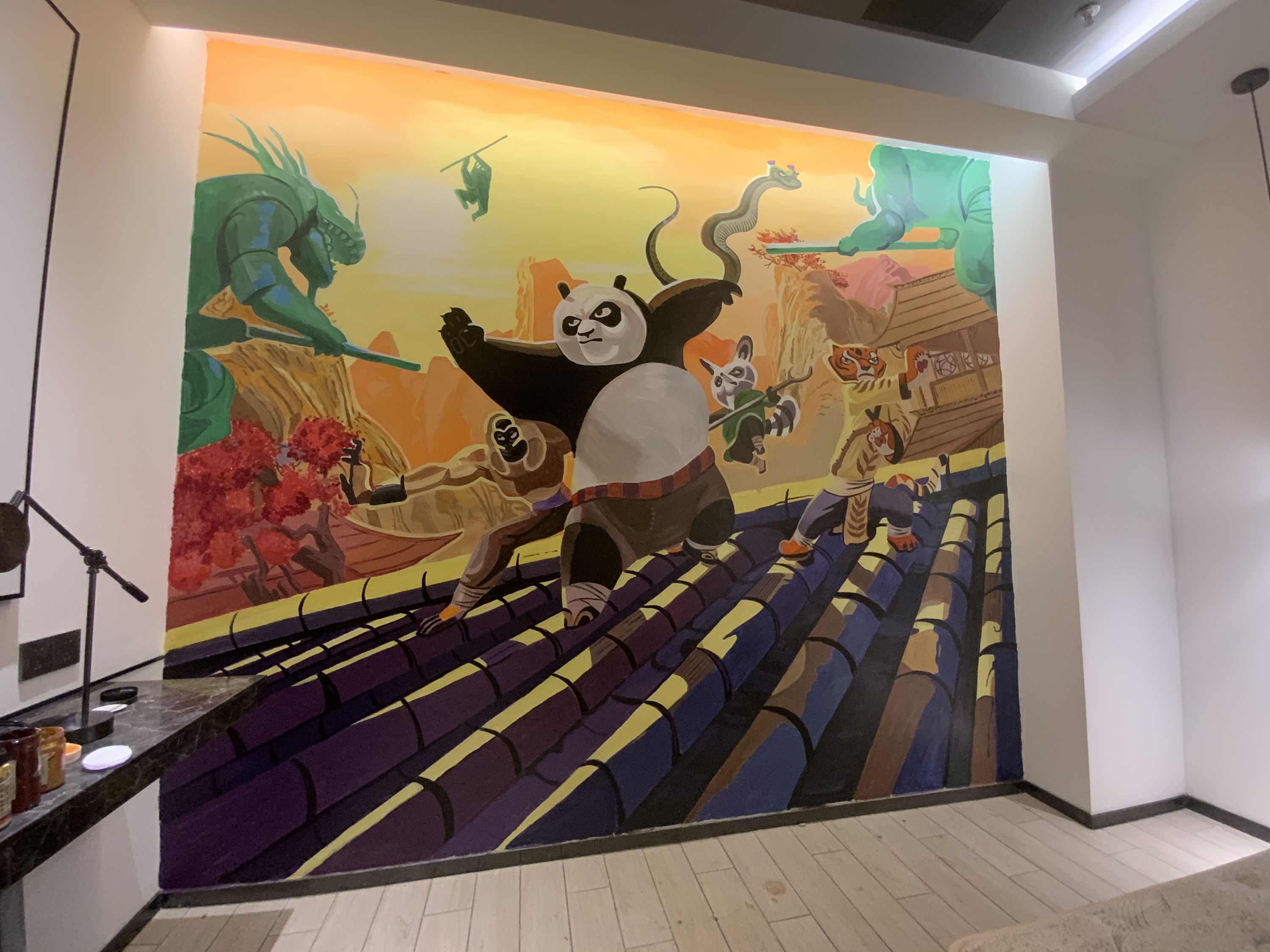 功夫熊猫主题墙绘