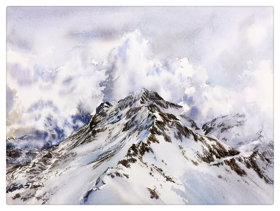 大海雪山组图系列五例|水彩|纯艺术|酒中仙 - 原