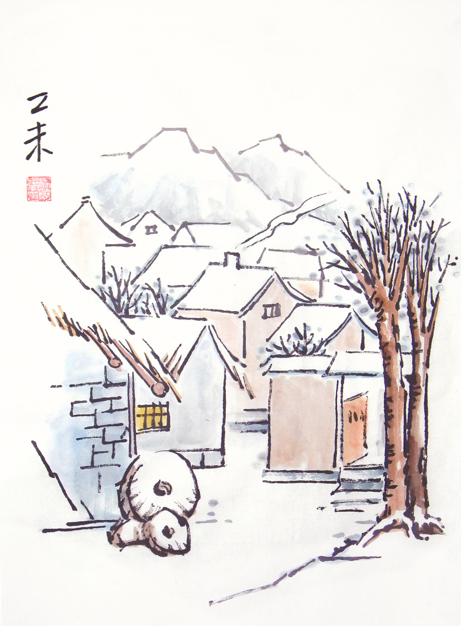 《月下飞天》小说插画|绘画习作|插画|杨晓峰 -