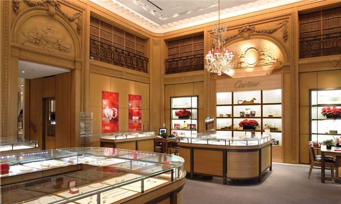 成都珠宝店装修设计案例分享--Cartier珠宝店装