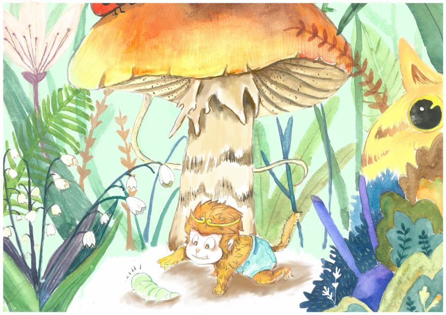 大猴子小猴子|绘画习作|插画|活过 - 原创设计作