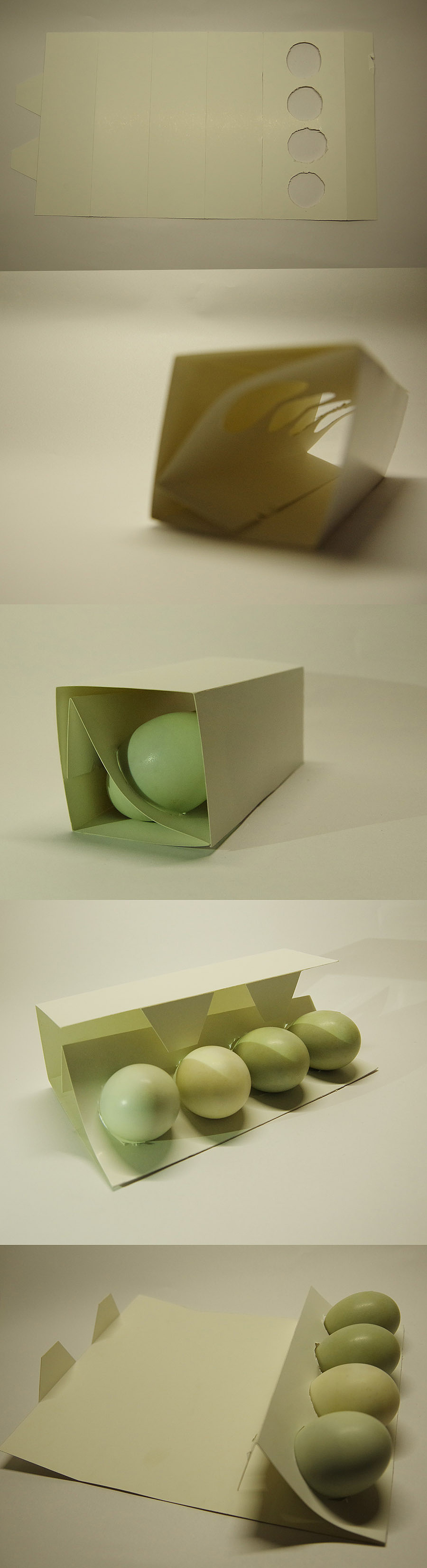 在包装设计课上,又对鸡蛋包装的结构进行了一次探索,做了以下五种