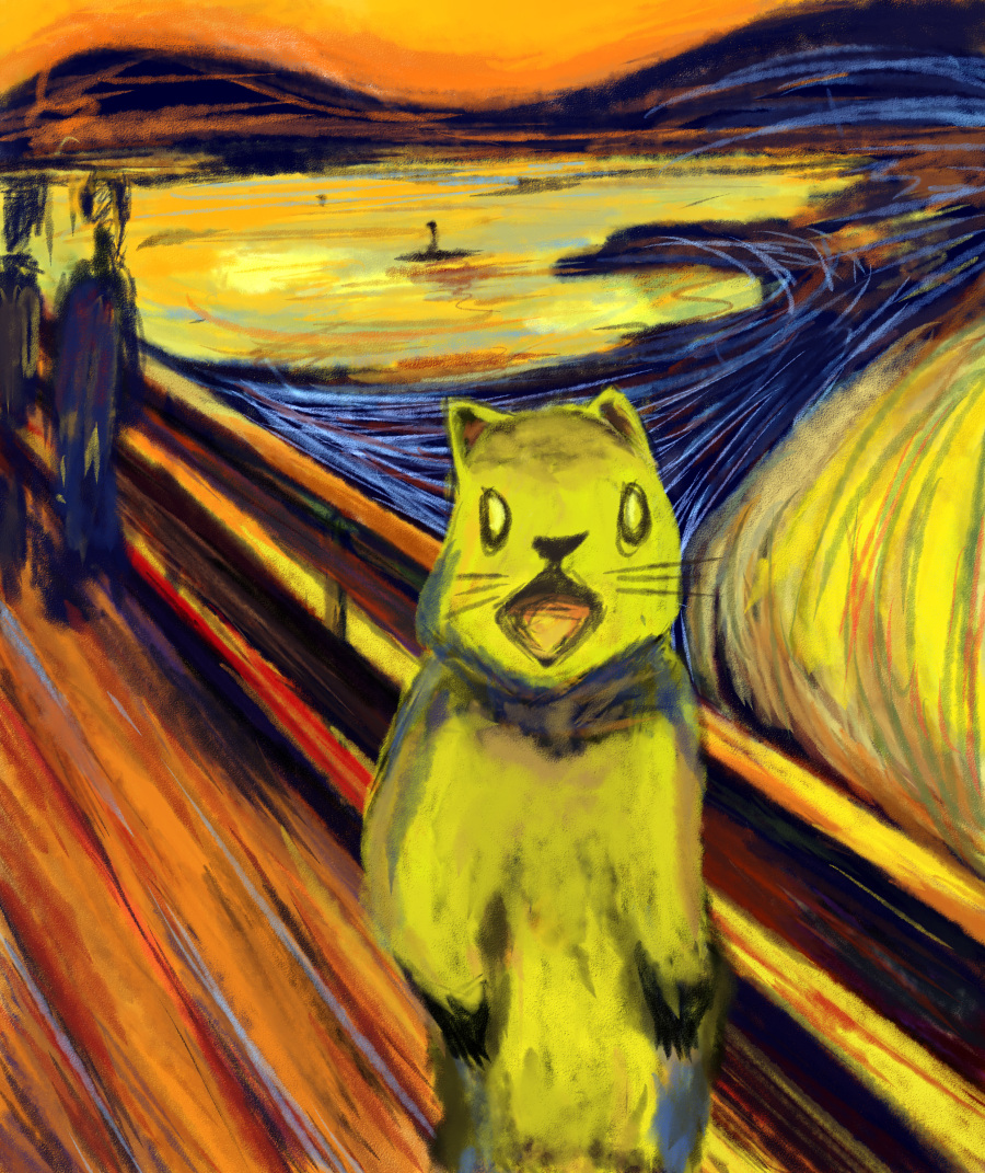 呐喊的土拨鼠|绘画习作|插画|李安歌 - 原创设计