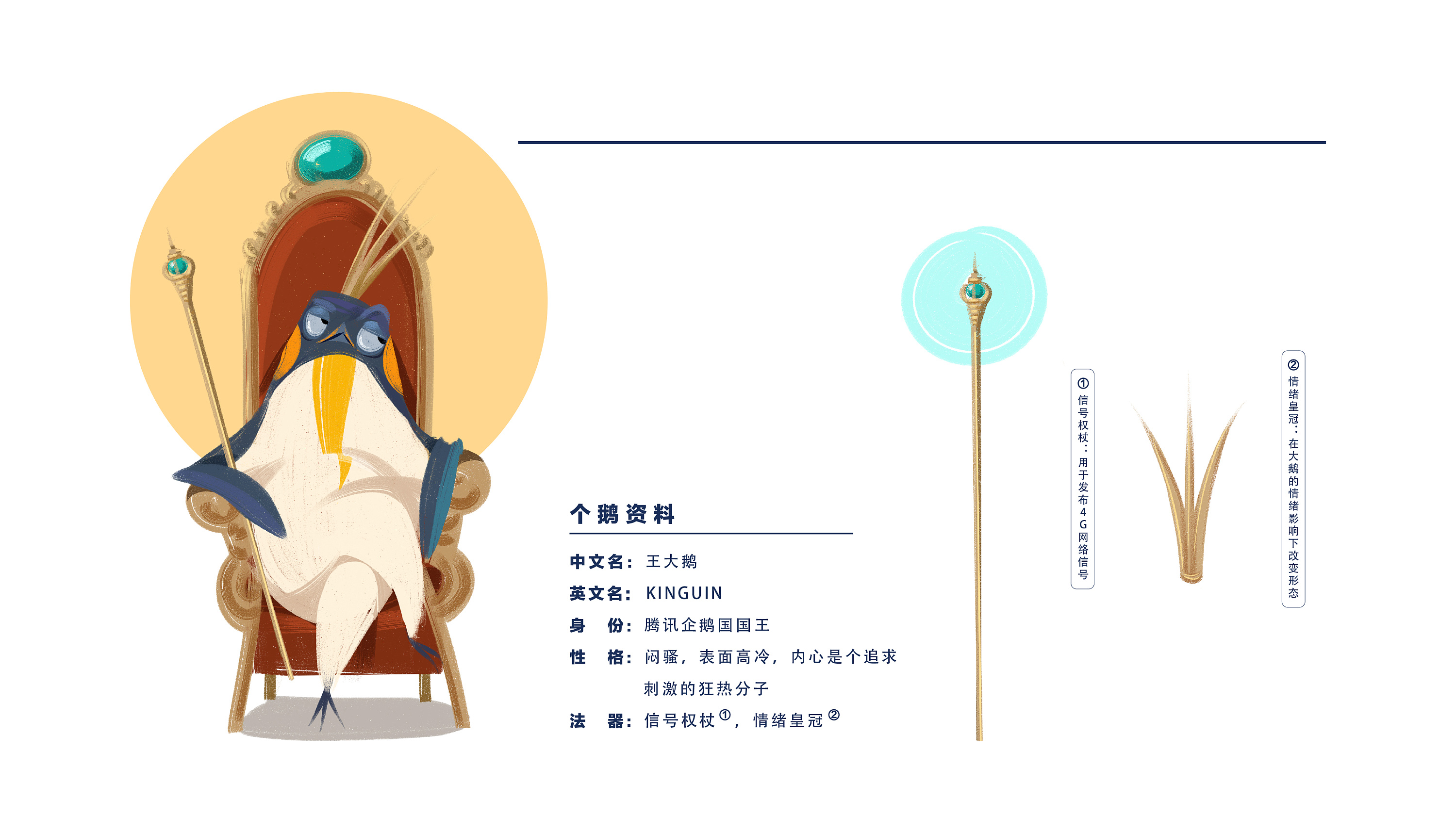 腾讯王卡品牌形象设计-王大鹅|平面|吉祥物|林奤