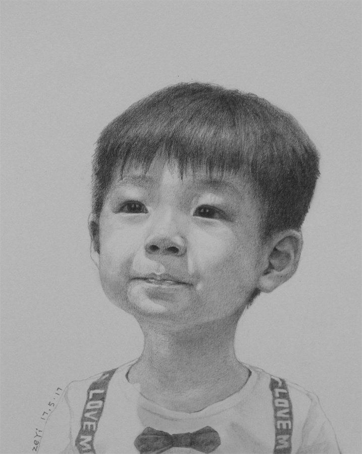 儿童肖像素描