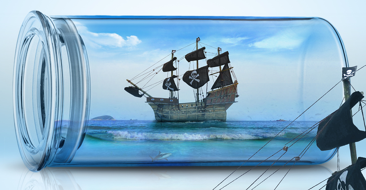 向加勒比海盗-黑珍珠号致敬。漂流瓶.送给你们。|平面|宣传品|旬鹫 - 原创作品 - 站酷 (ZCOOL)