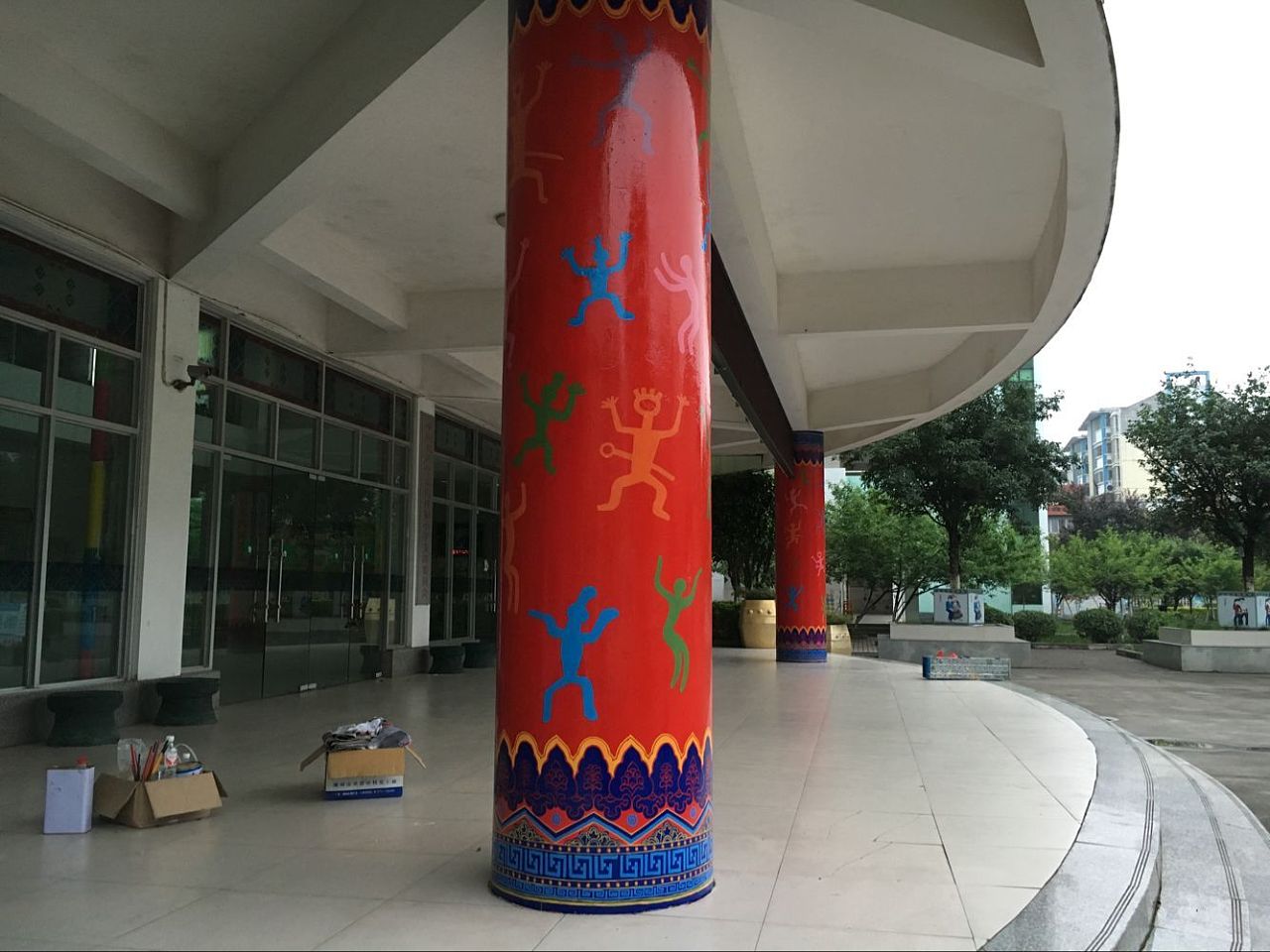 学校 圆柱|其他|墙绘\/立体画|懿轩手绘墙 - 原创作品 - 站酷 (ZCOOL)