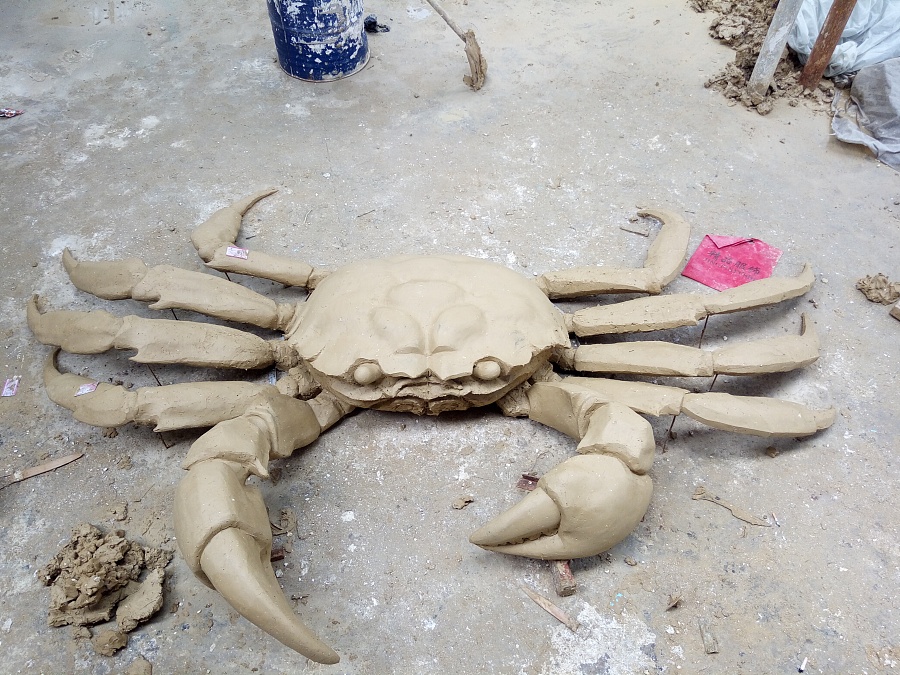 螃蟹|雕塑|纯艺术|绿鲤鱼与驴1 - 原创设计作品