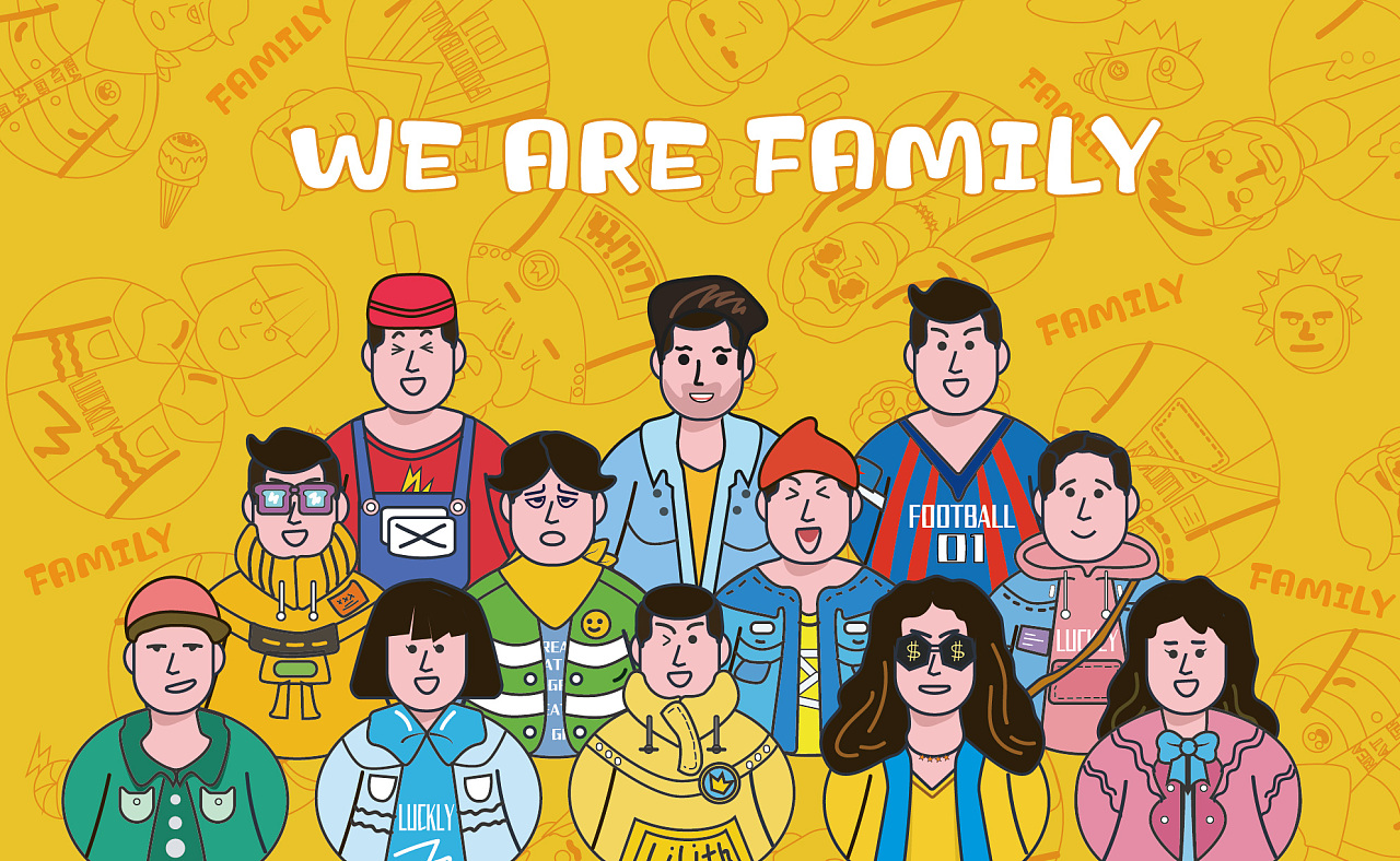 人物头像-we are family
