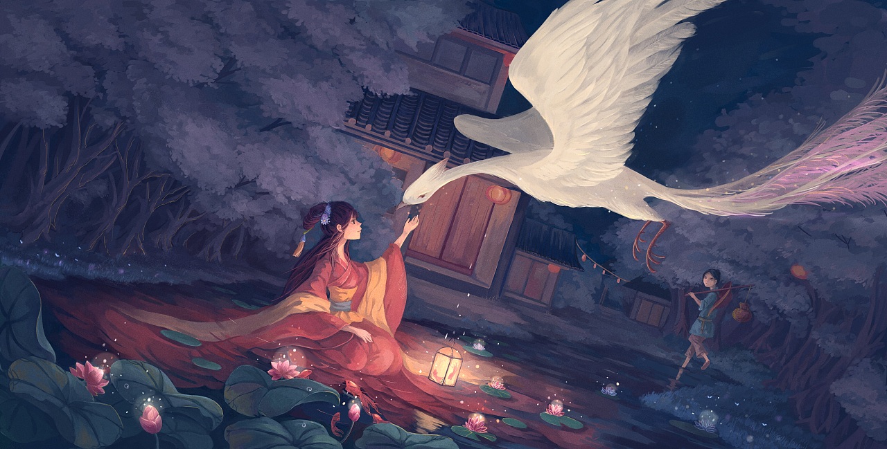 飞鸟与鱼|插画|商业插画|楠凤夕兔 - 原创作品 - 站酷 (ZCOOL)