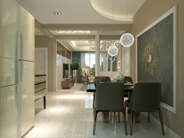 盛世御城A-01户型三居室119平米精致现代装修