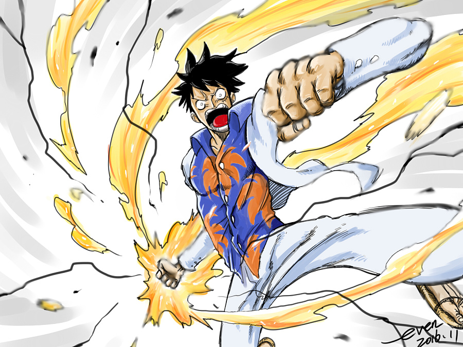 黄金城路飞|绘画习作|插画|Evenboy - 原创设计