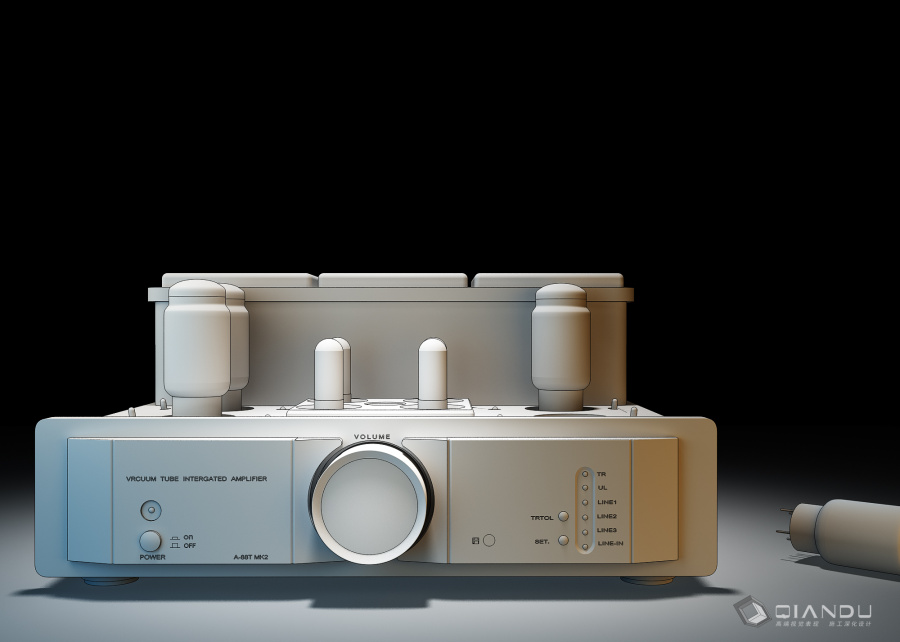 真空电子管功放产品级别渲染|电子产品|工业\/产