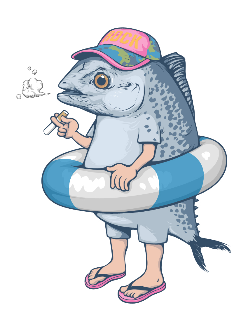 参赛作品,一只鱼。|商业插画|插画|阿呆zc - 原创