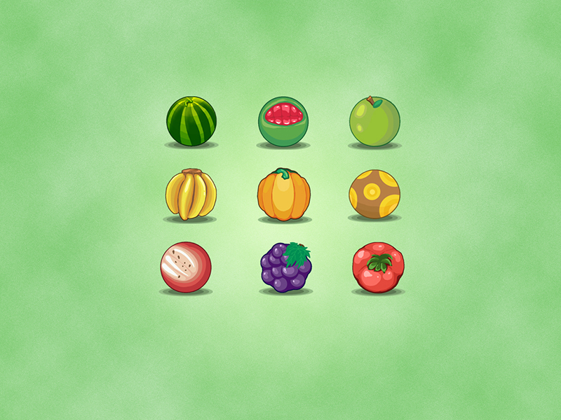 一组手机游戏蔬菜水果主题图|游戏UI|GUI|V唐三