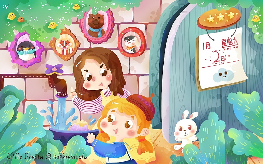 幼儿绘本APP《大蒜故事》|儿童插画|插画|小兔