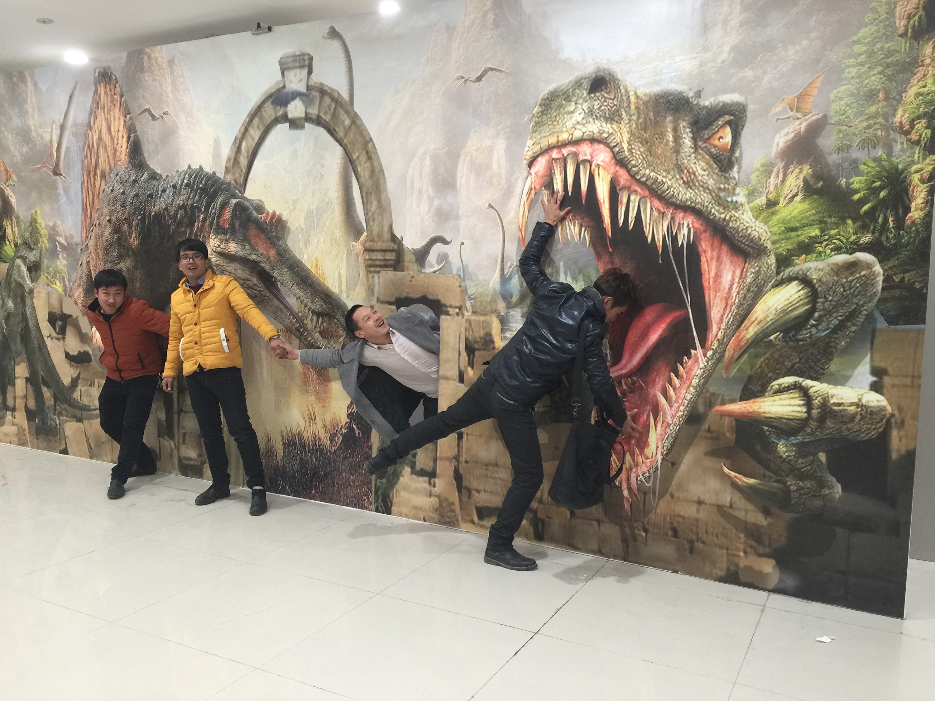 天津儿童乐园原创作品恐龙主题系列大型3d立体画展
