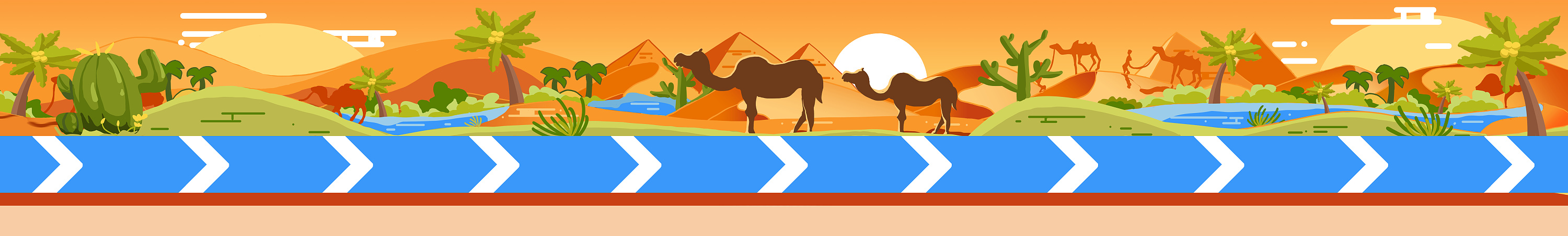 沙漠 骆驼 绿洲|插画|新锐潮流插画|kkkkk_白日梦选手