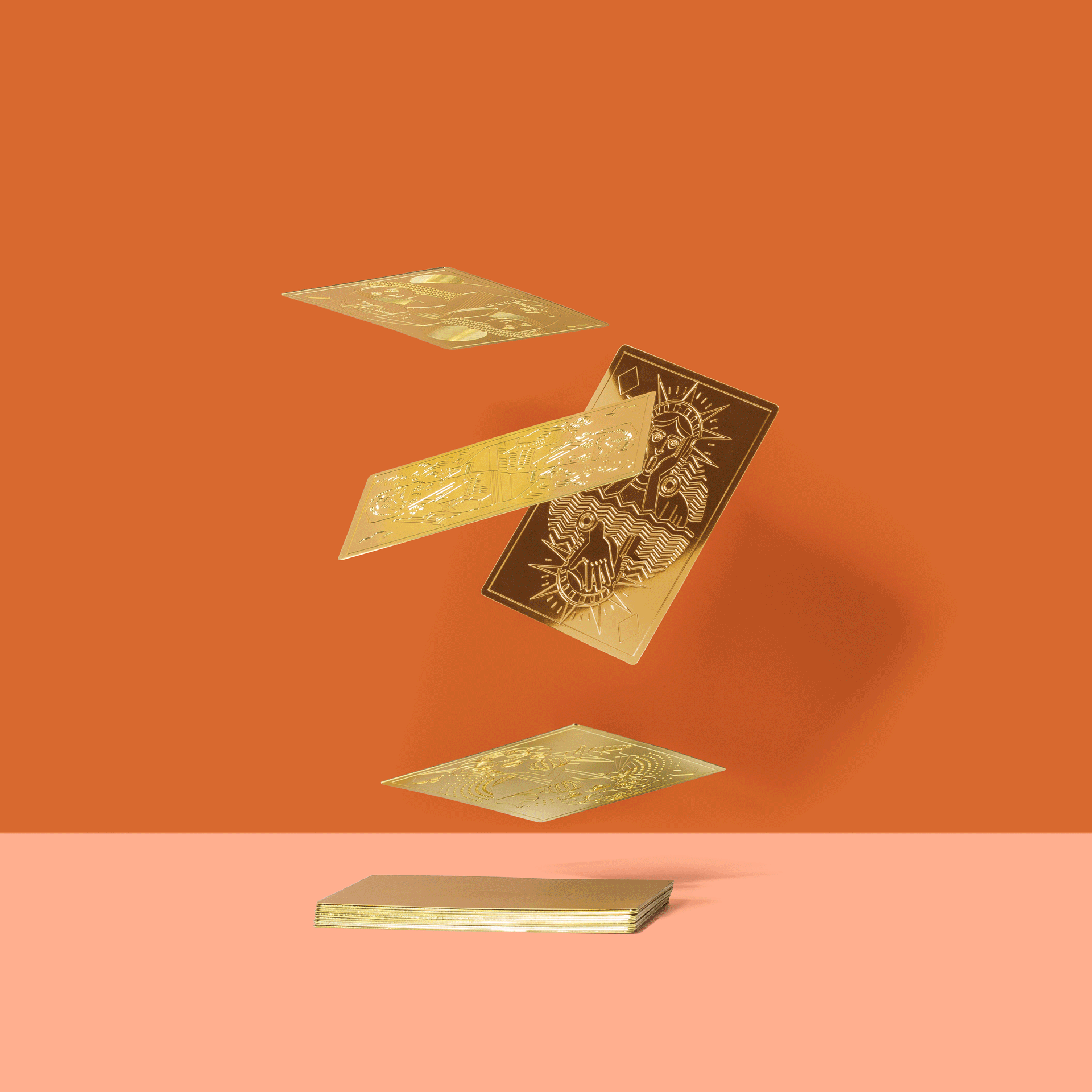 黄铜扑克牌书签设计包装设计以及黄铜产品概念照片拍摄