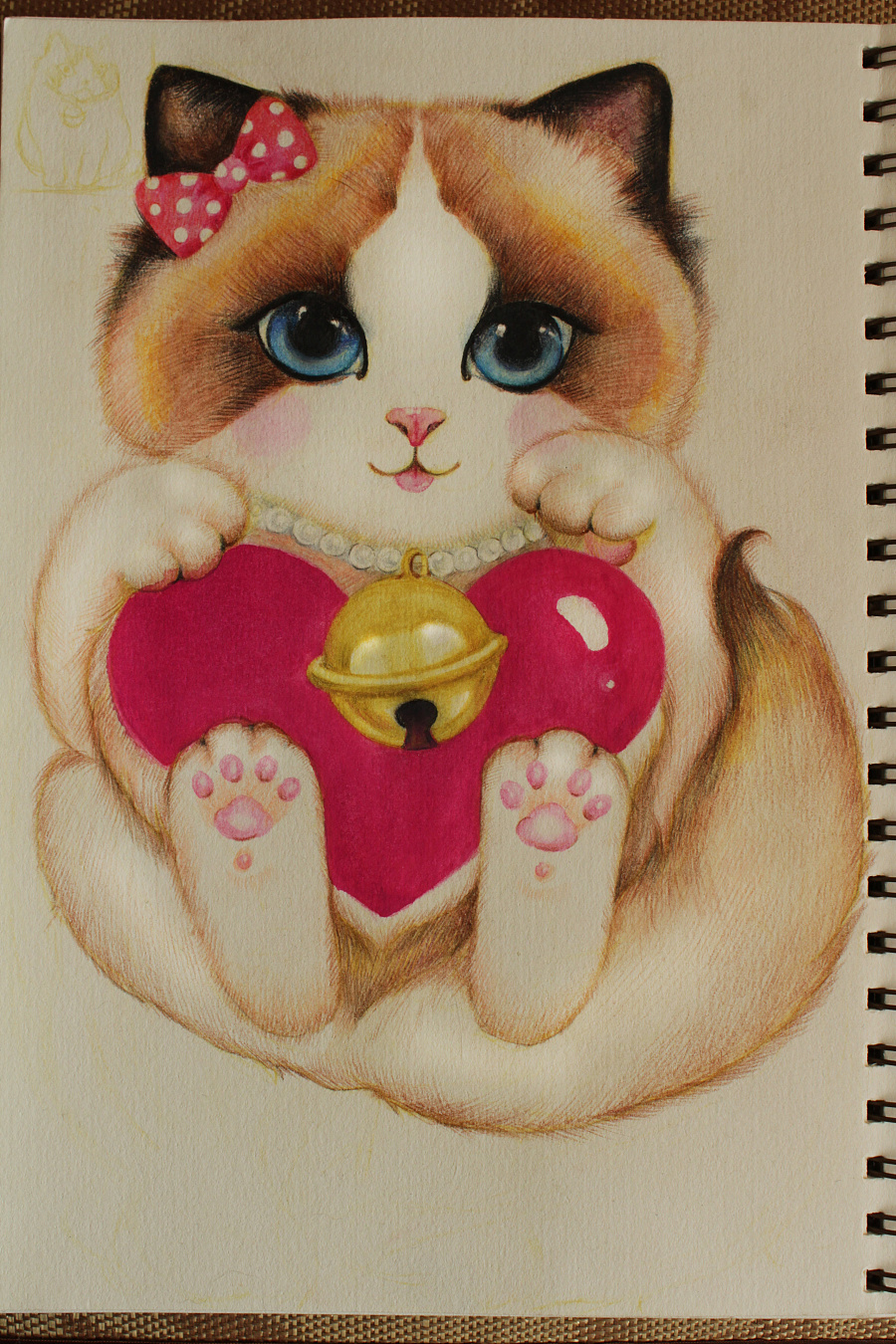 布偶猫彩铅可爱版|彩铅|纯艺术|瑶遥 - 原创设计